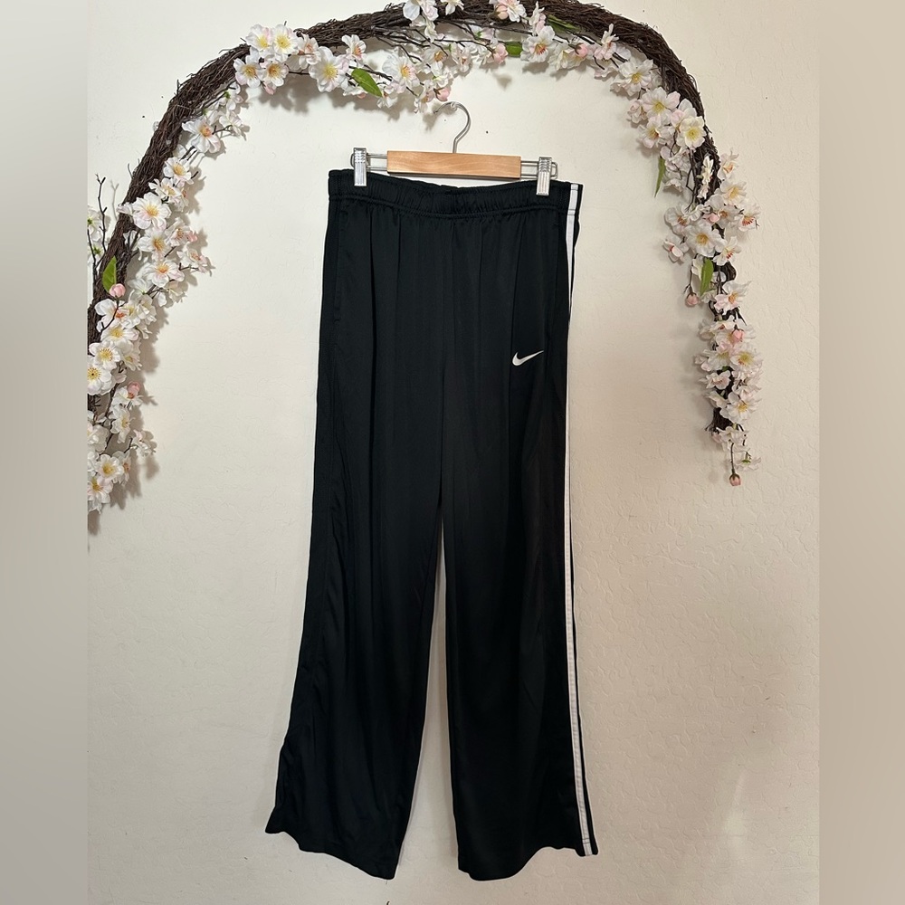 Nike Kids Black Joggers with White Stripe
